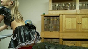 Busty blonde dildo action