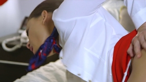 Stewardess desires hard ramming