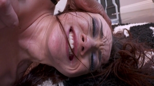 Fucking hard small tits redhead in sexy stockings