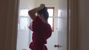 Girl tease natural tits