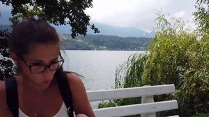 Hot brunette creampied on a holiday