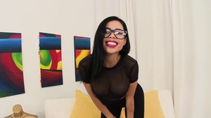 Perfect brunette Canela Skin POV pussy fuck