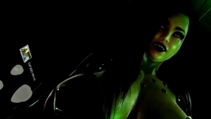 Big tits asian finds irresistible rough fucking wearing latex