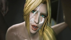 3d big butt & sexy blonde rough facial