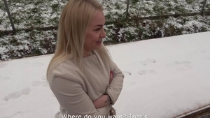 Busty blonde raw ass fucking in a car
