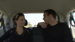 Hairy american amateur needs raw pussy fucking in a car