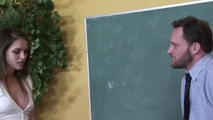 Small tits and hottest teacher gets plowed in school