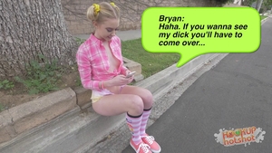 Pigtails Chloe Couture masturbating throat fucking