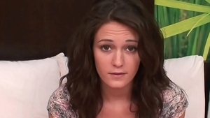 Tiny Teen creampied on the couch