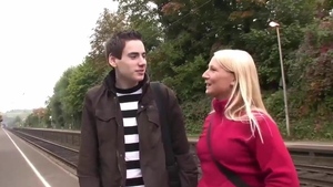 German MILF sucking cock in HD