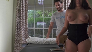 Large tits latina brunette has a thing for fingering