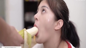 Cumshot between small tits glamour asian supermodel