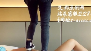 Japanese wearing shoes foot licking in HD