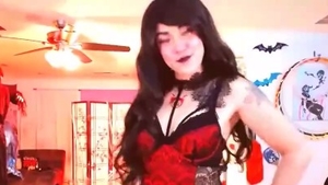 Beautiful female homemade fingering on Halloween in HD