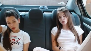 Playing with sex toys in the car in HD