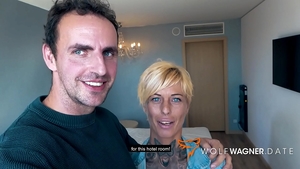 Real fucking in company with blue eyes german MILF