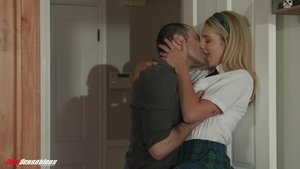 Tattooed teen chick getting smashed very nicely after school