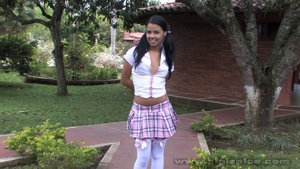 Latina Gigi Spice in tight stockings toys action after school