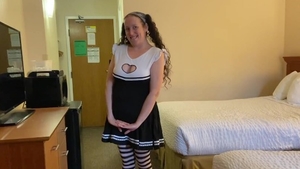 Nervous coach fingering on Halloween in HD