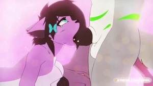 Furry goes wild on cock