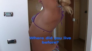 Italian blonde babe finds dick to fuck