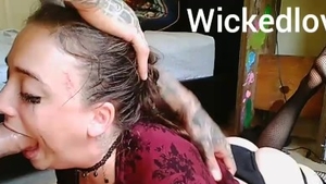 Goth hardcore throat fuck