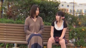 Flashing accompanied by japanese teen in panties